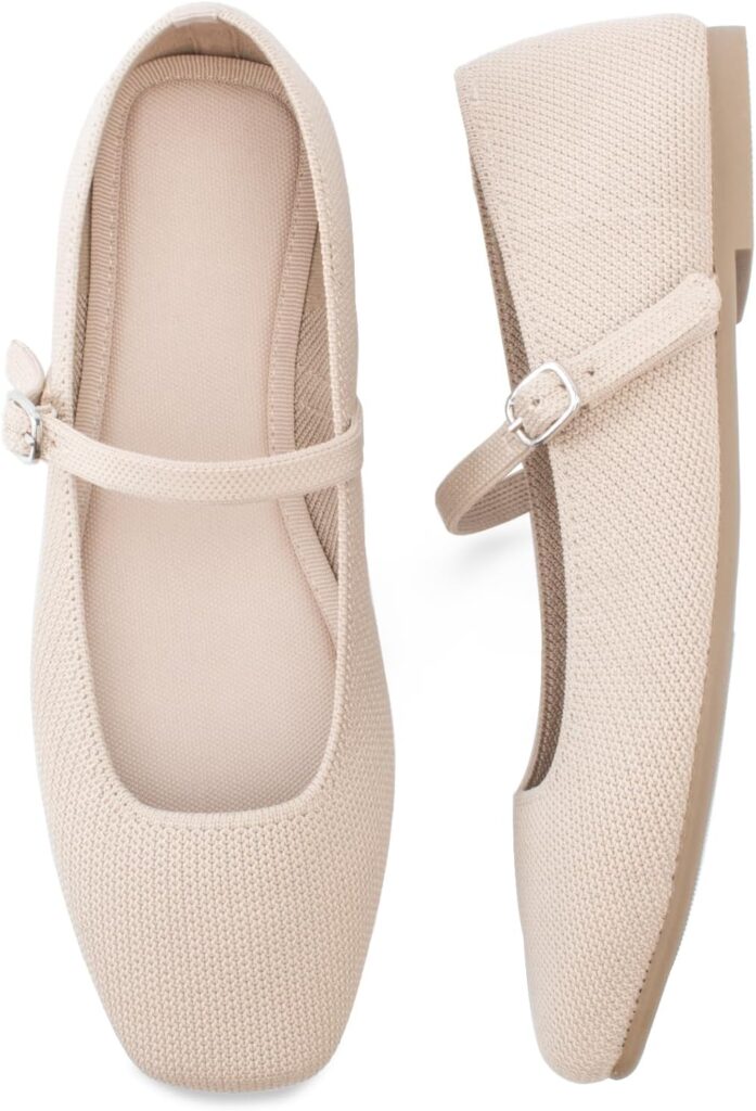 Square Toe Knit Flats for Office & Casual 2026