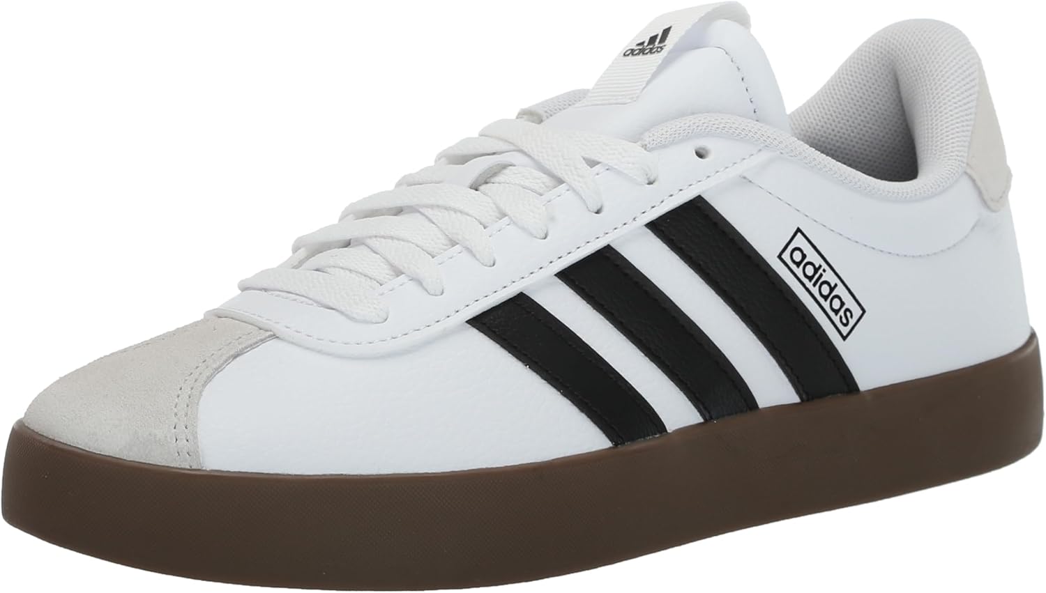 adidas Women's VL Court 3.0 Sneaker in white with minimalist design, side view showcasing classic silhouette and clean lines — front