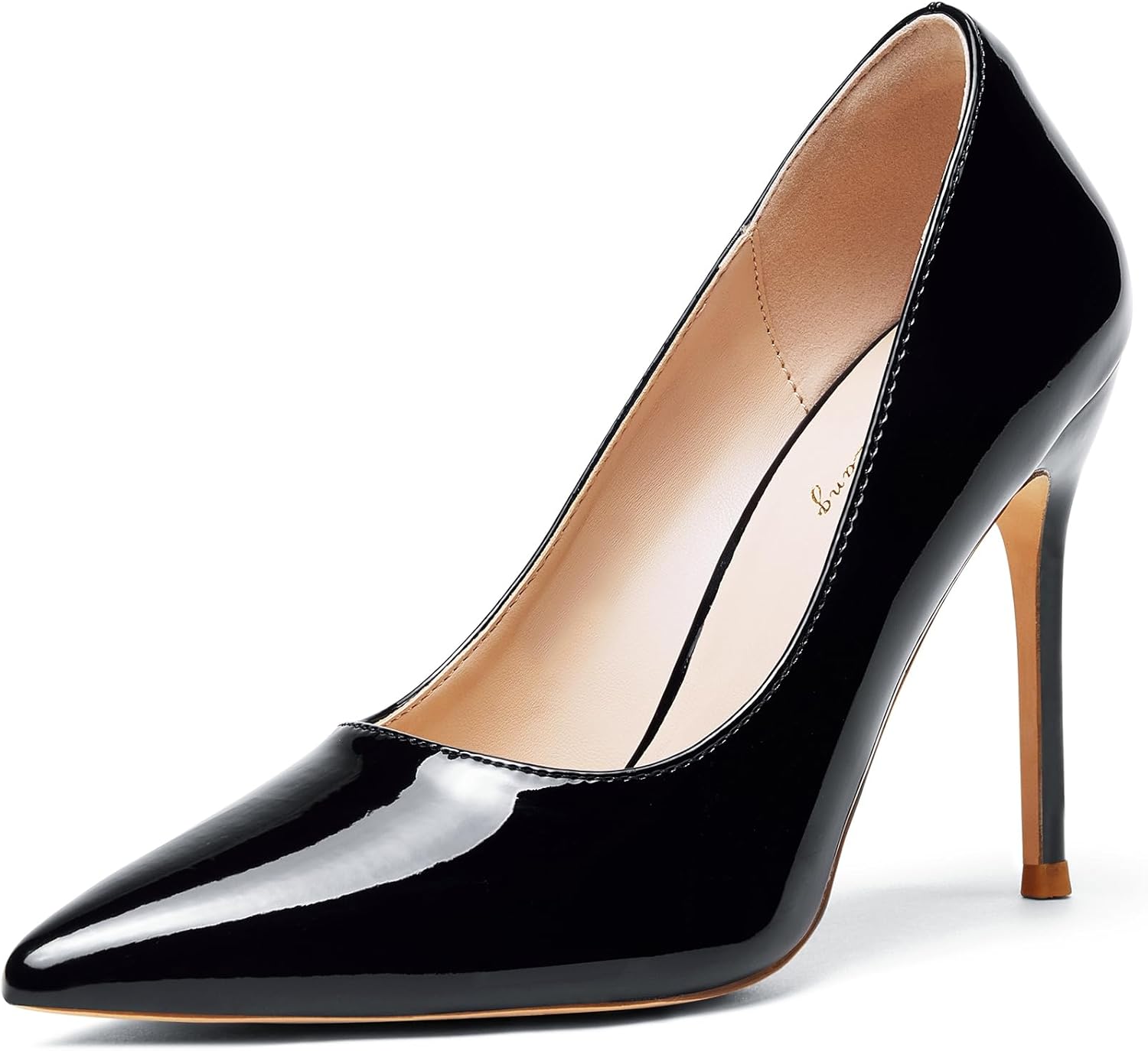 Elisabet Tang women's black closed pointed-toe stiletto pump with 4-inch heel, displayed against neutral background for office and wedding wear — view 1