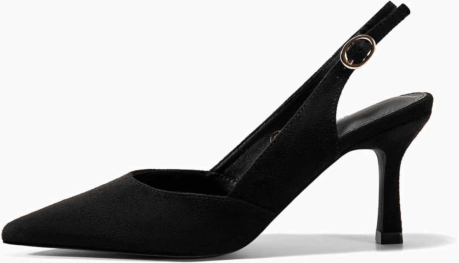Rilista women's black slingback kitten heel pump with pointed closed toe and backless design, ideal for wedding and party occasions — view 2