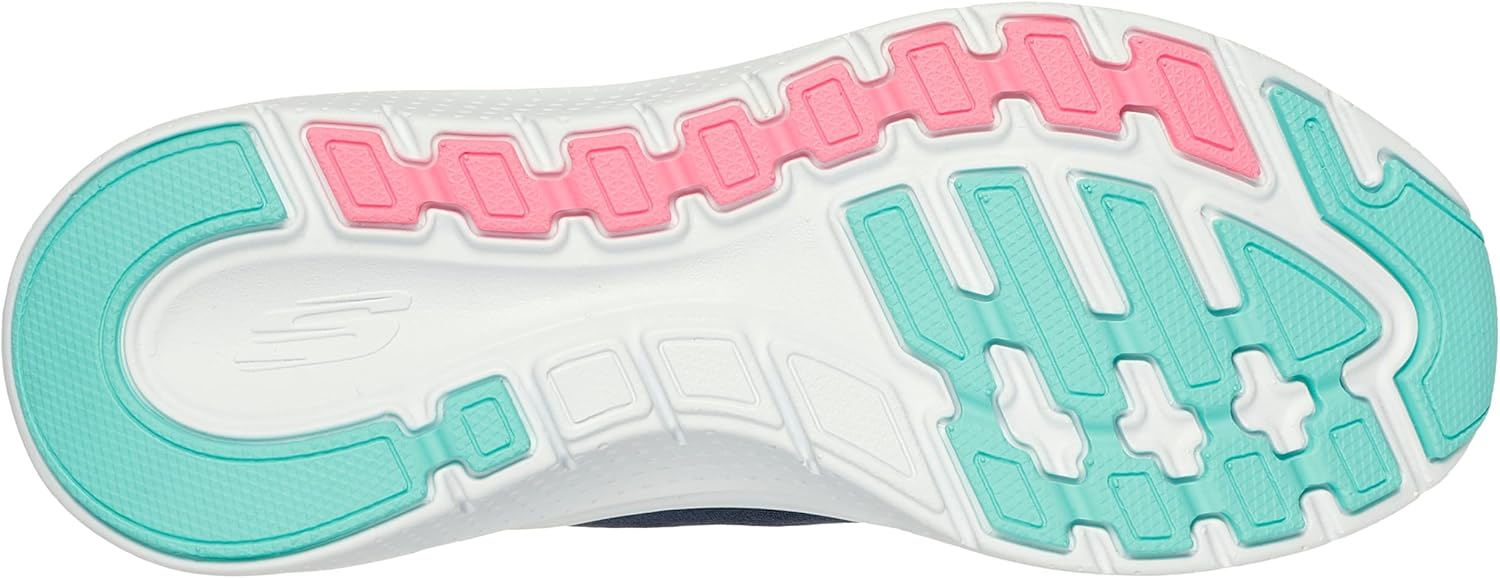 Skechers Women's Arch Fit 2.0 Easy Chic white and gray slip-on sneaker shown from the side, displaying minimalist design with arch support technology โ view 2