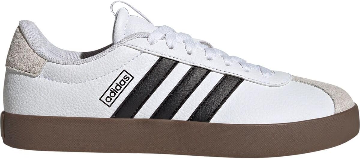 adidas Women's VL Court 3.0 Sneaker in white with minimalist design, side view showcasing classic silhouette and clean lines — side