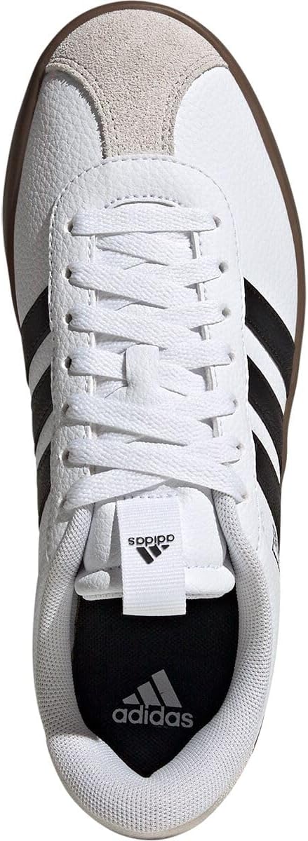 adidas Women's VL Court 3.0 Sneaker in white with minimalist design, side view showcasing classic silhouette and clean lines — back