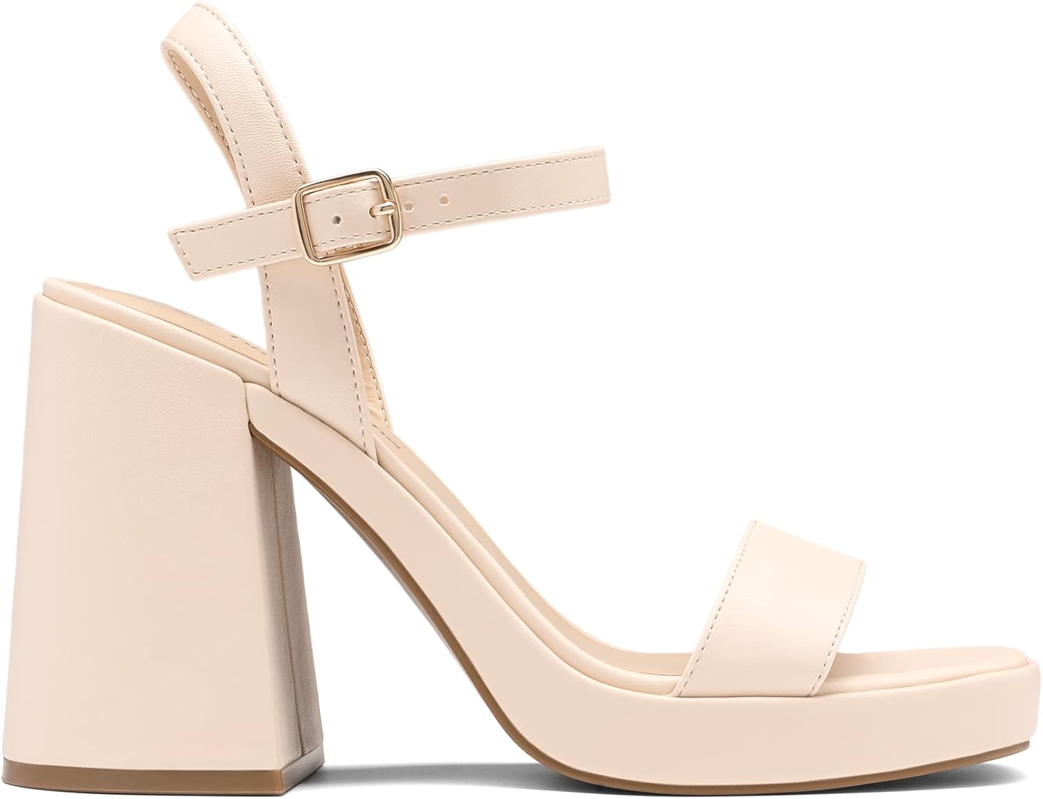 DREAM PAIRS black block heel platform sandals with ankle strap and open toe design, styled for wedding and evening wear โ view 4