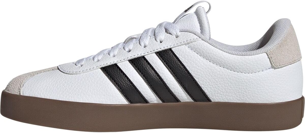 adidas Women's VL Court 3.0 Sneaker in white with minimalist design, side view showcasing classic silhouette and clean lines — view 2