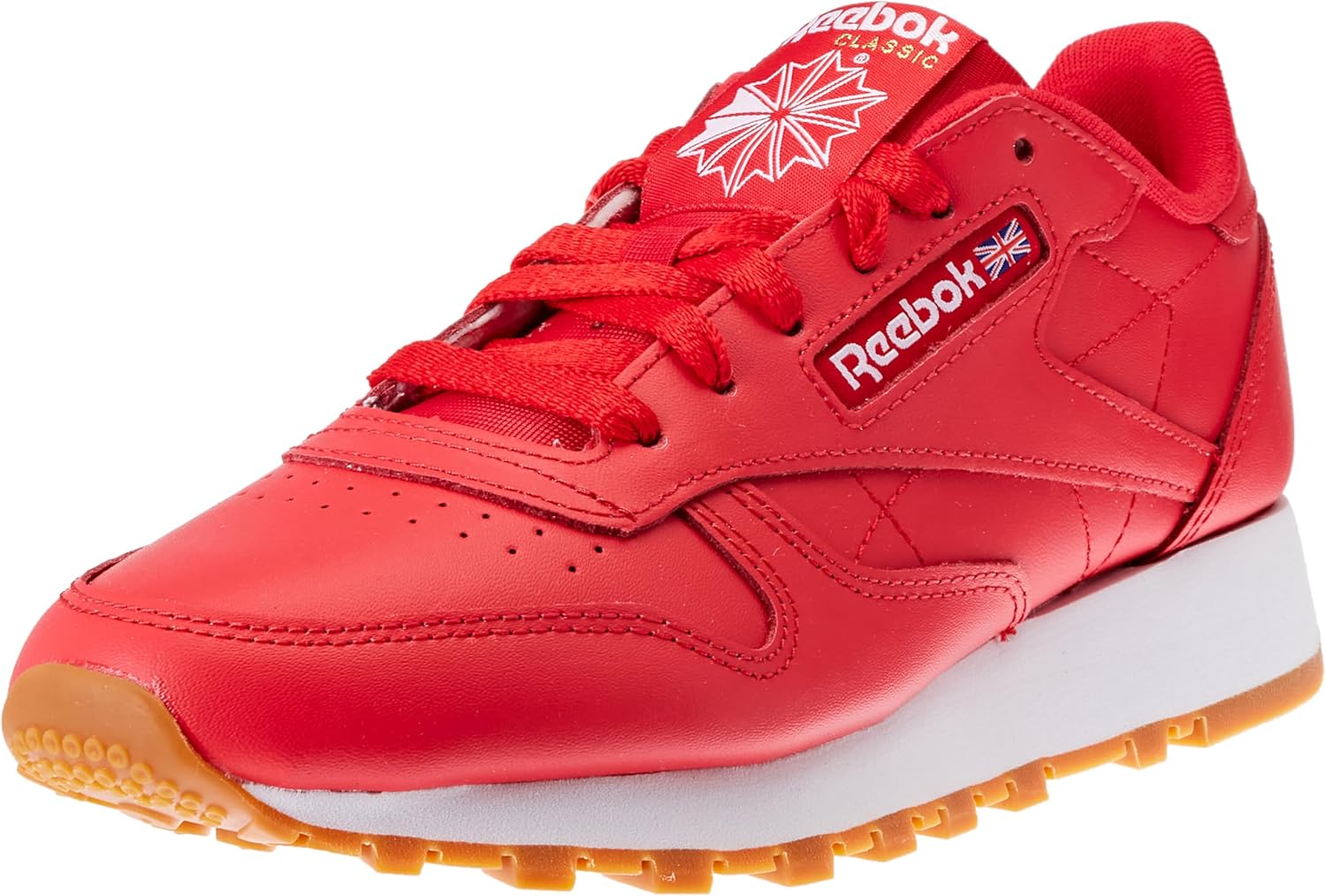 Reebok Classic Leather black sneaker for women displayed on white background, showcasing the iconic tennis shoe silhouette available in women's sizes 5 through 11 โ view 4