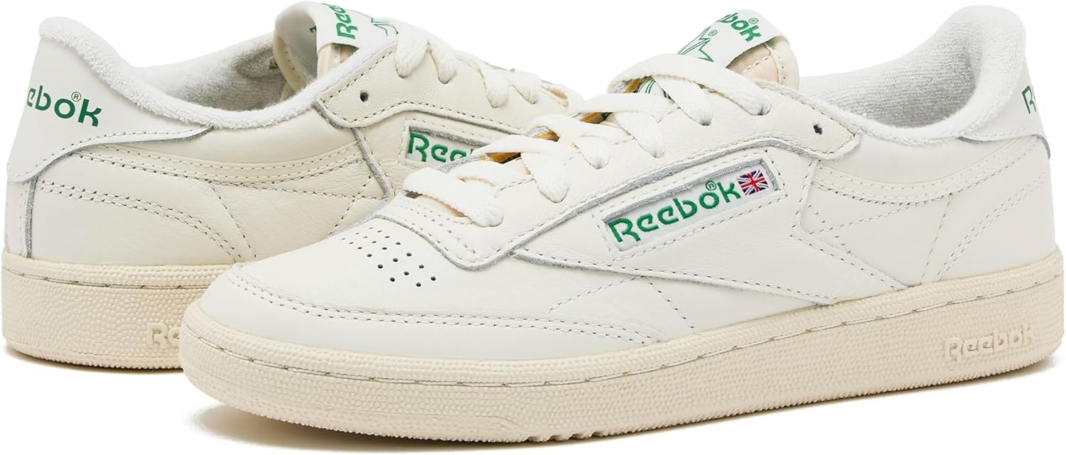 Reebok men's classic leather sneaker in white and navy, featuring the iconic side stripe and cushioned sole for all-day comfort โ view 5