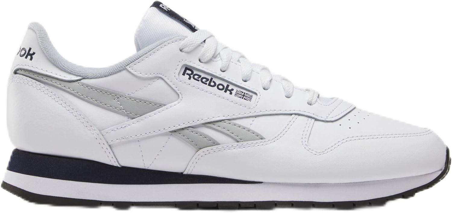 Reebok Classic Leather black sneaker for women displayed on white background, showcasing the iconic tennis shoe silhouette available in women's sizes 5 through 11 โ view 5