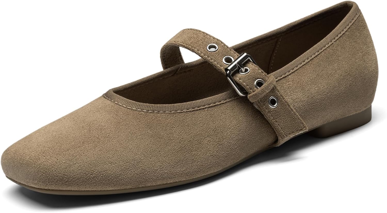 Rihero mesh ballet flats featuring a square toe Mary Jane design in neutral beige, showcasing breathable mesh upper and comfortable casual silhouette โ view 5