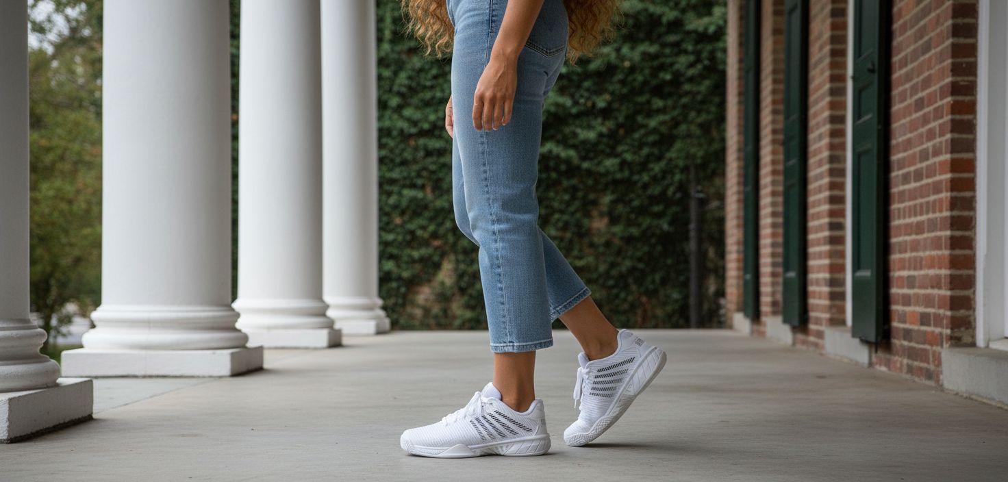 Neutral athletic tennis sneaker with responsive cushioning and court grip, designed for tennis players โ view 1