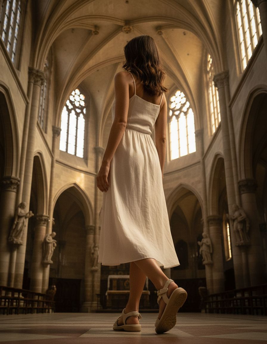 Neutral strappy flat sandals with cushioned footbed, ideal for summer casual wear and travel โ view 2