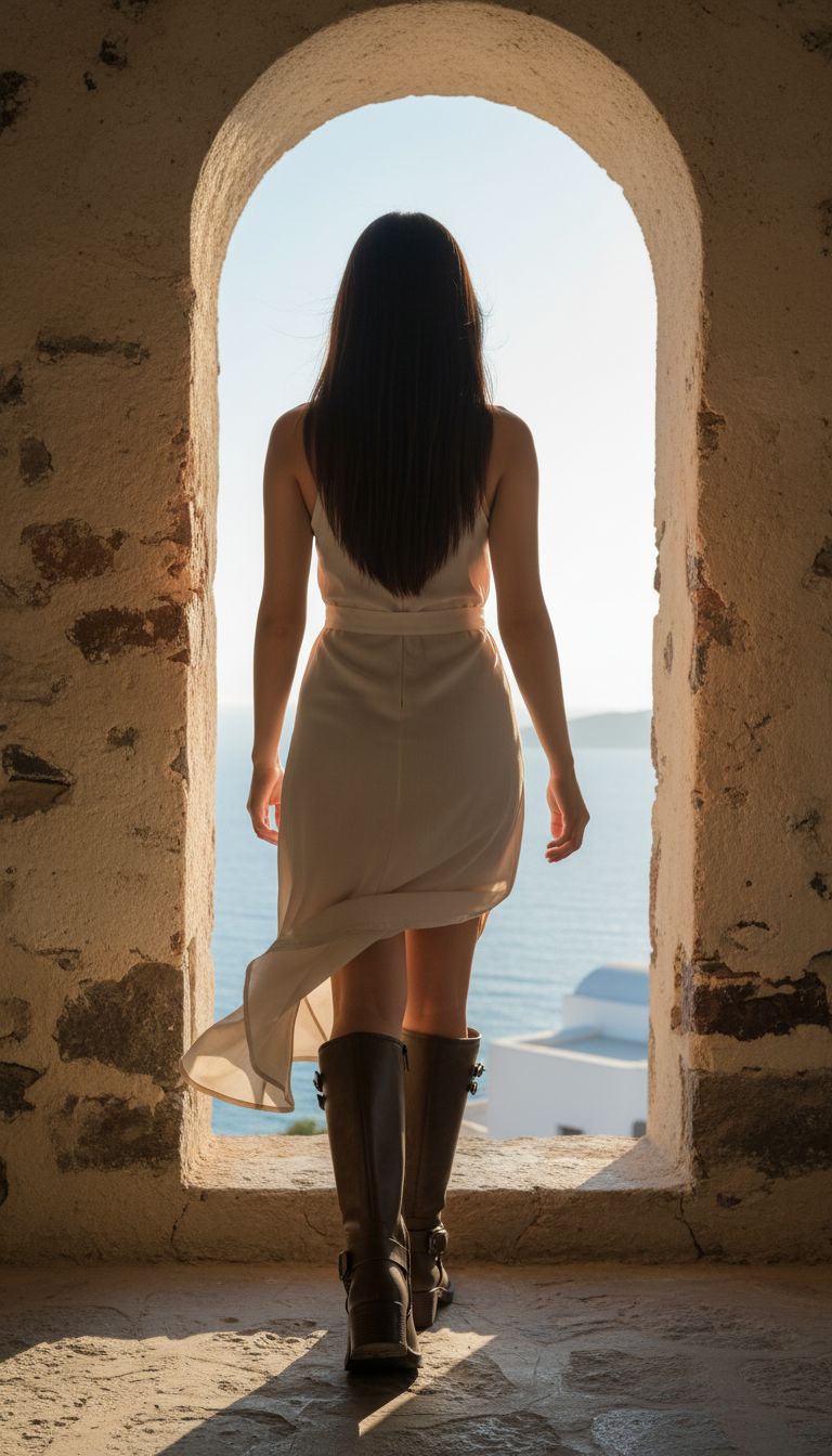 Black knee-high combat boots with lace-up front, adjustable side buckles, chunky low heel, and side zipper closure — view 2