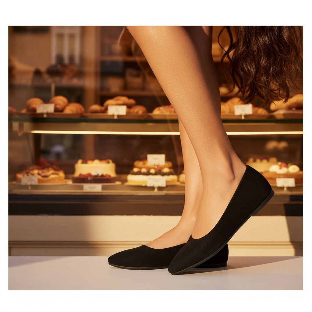 Black suede pointed toe slip-on ballet flats with comfortable cushioning for everyday wear โ view 3