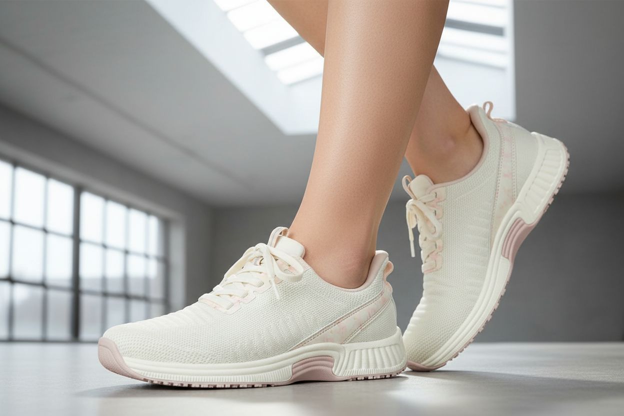 Neutral slip-on sneaker with hands-free design and water-repellent material, shown from the side on a white background โ view 4