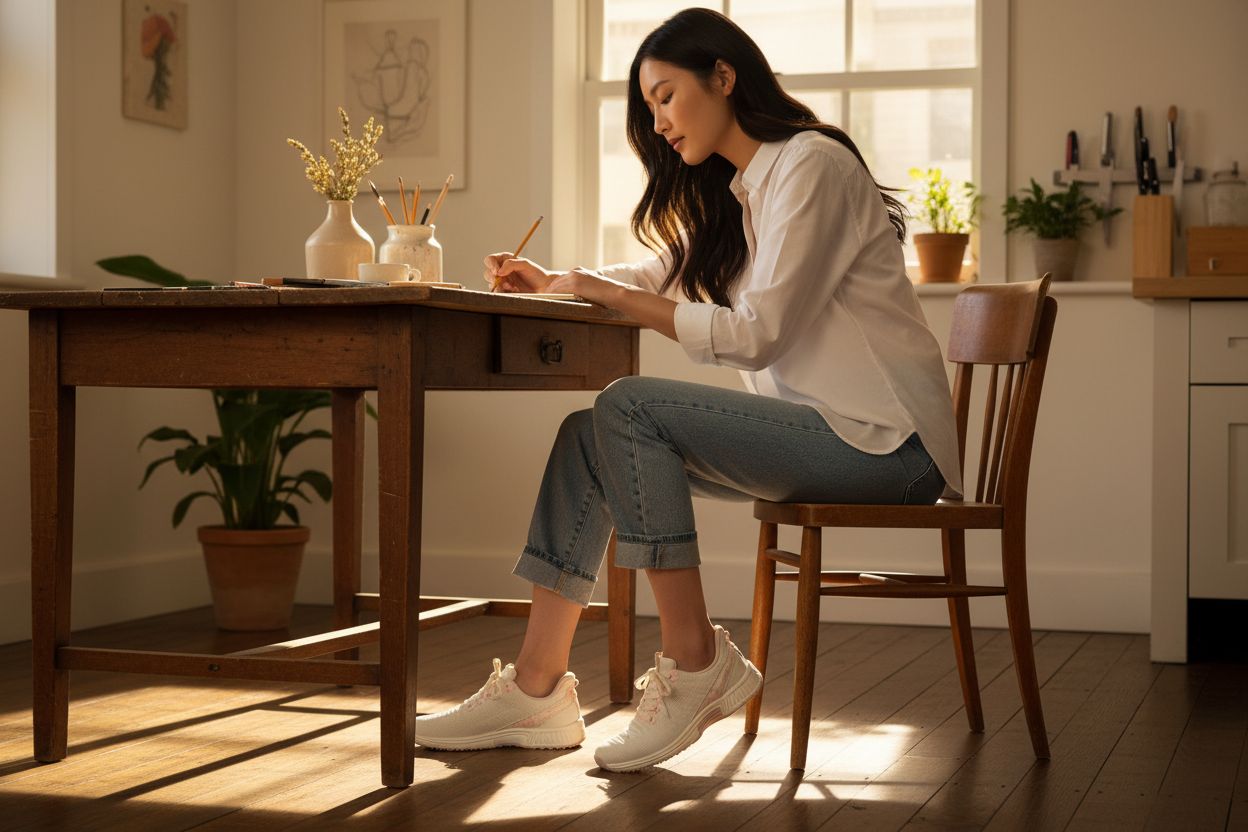 Neutral slip-on sneaker with hands-free design and water-repellent material, shown from the side on a white background โ view 2