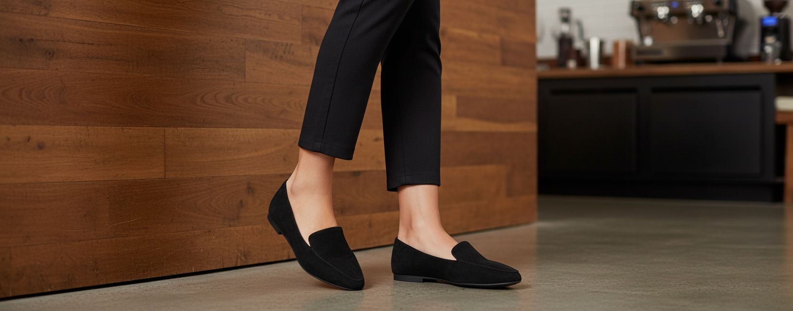 Amazon Essentials Women's Loafer Flat in black, minimalist penny loafer design with clean lines and sleek silhouette โ view 2