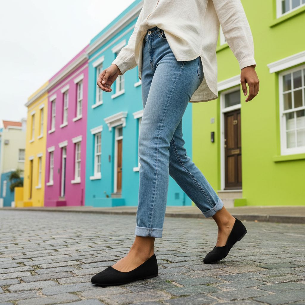 Black suede pointed toe slip-on ballet flats with comfortable cushioning for everyday wear โ view 3a