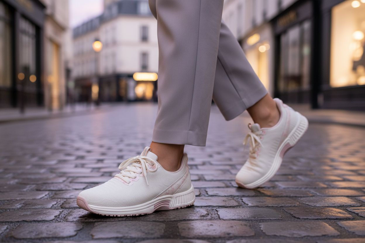 Neutral slip-on sneaker with hands-free design and water-repellent material, shown from the side on a white background โ view 3a