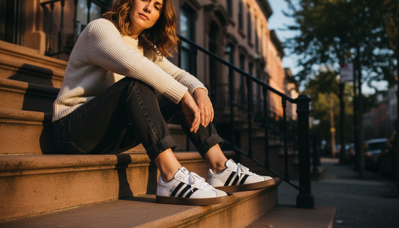 adidas Women's VL Court 3.0 Sneaker in white with minimalist design, side view showcasing classic silhouette and clean lines — view 4