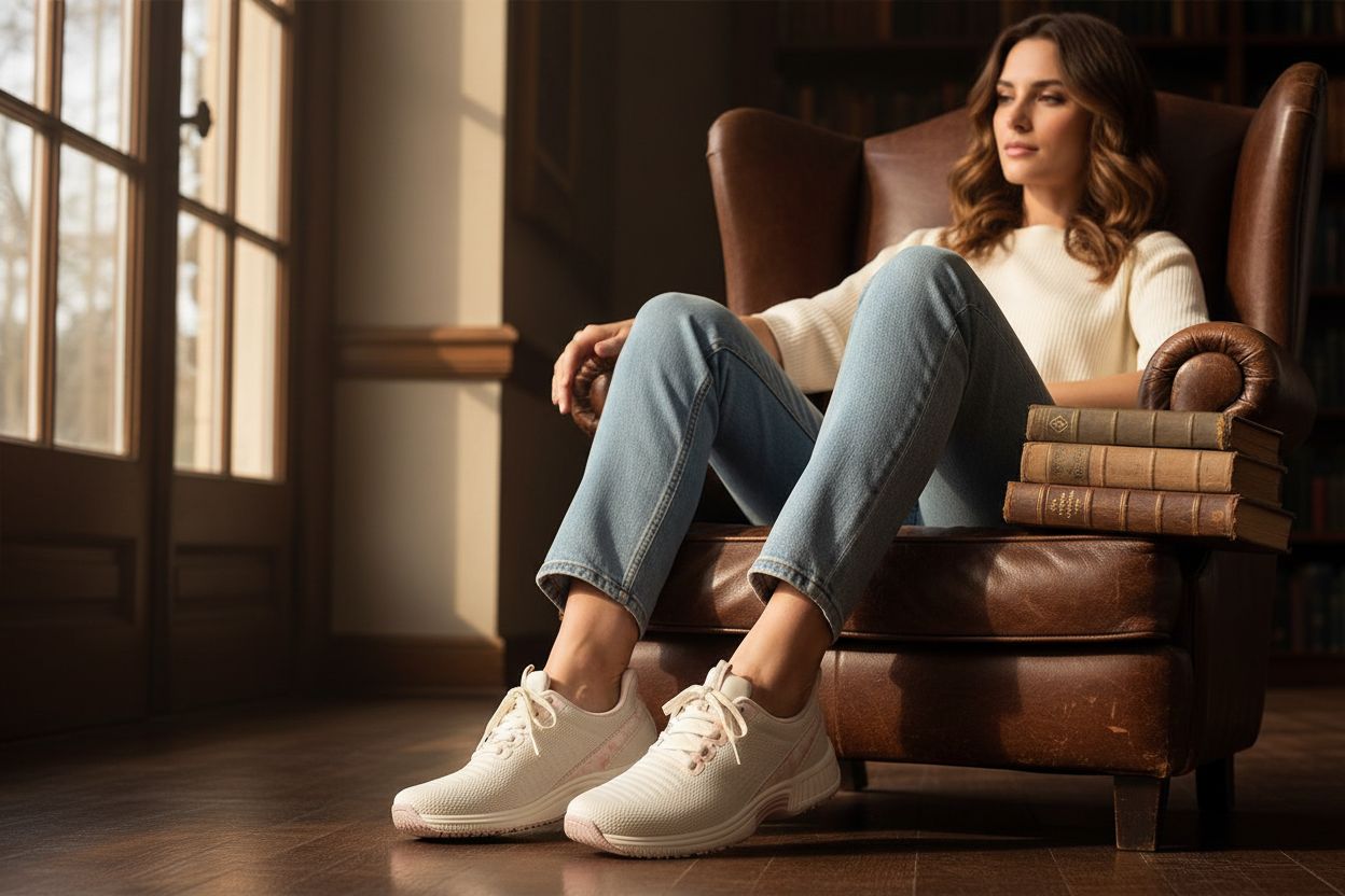 Neutral slip-on sneaker with hands-free design and water-repellent material, shown from the side on a white background โ view 4