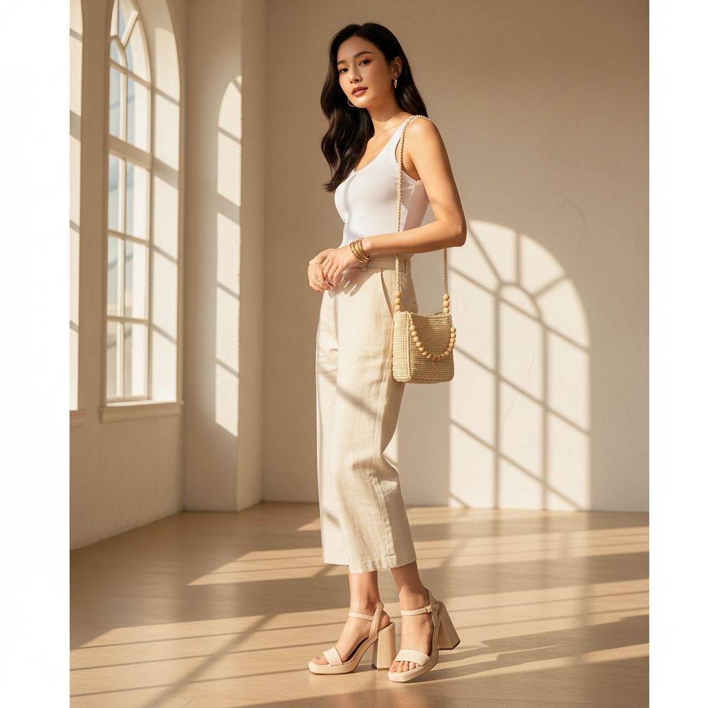 Neutral block platform heels with open toe and ankle strap, designed for wedding guests and prom wear โ view 5a