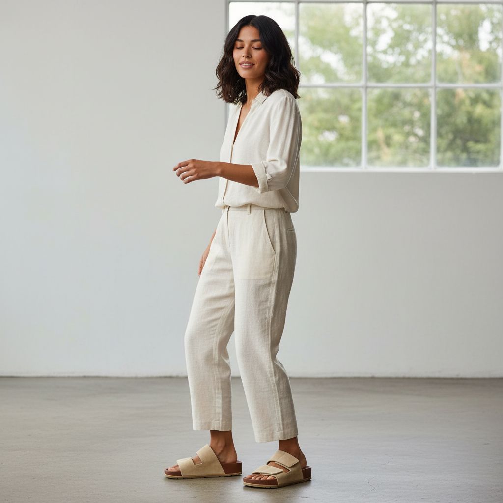 Neutral genuine leather platform wedge sandals with plush cushioned insole and non-slip sole, displayed on a white background — view 6