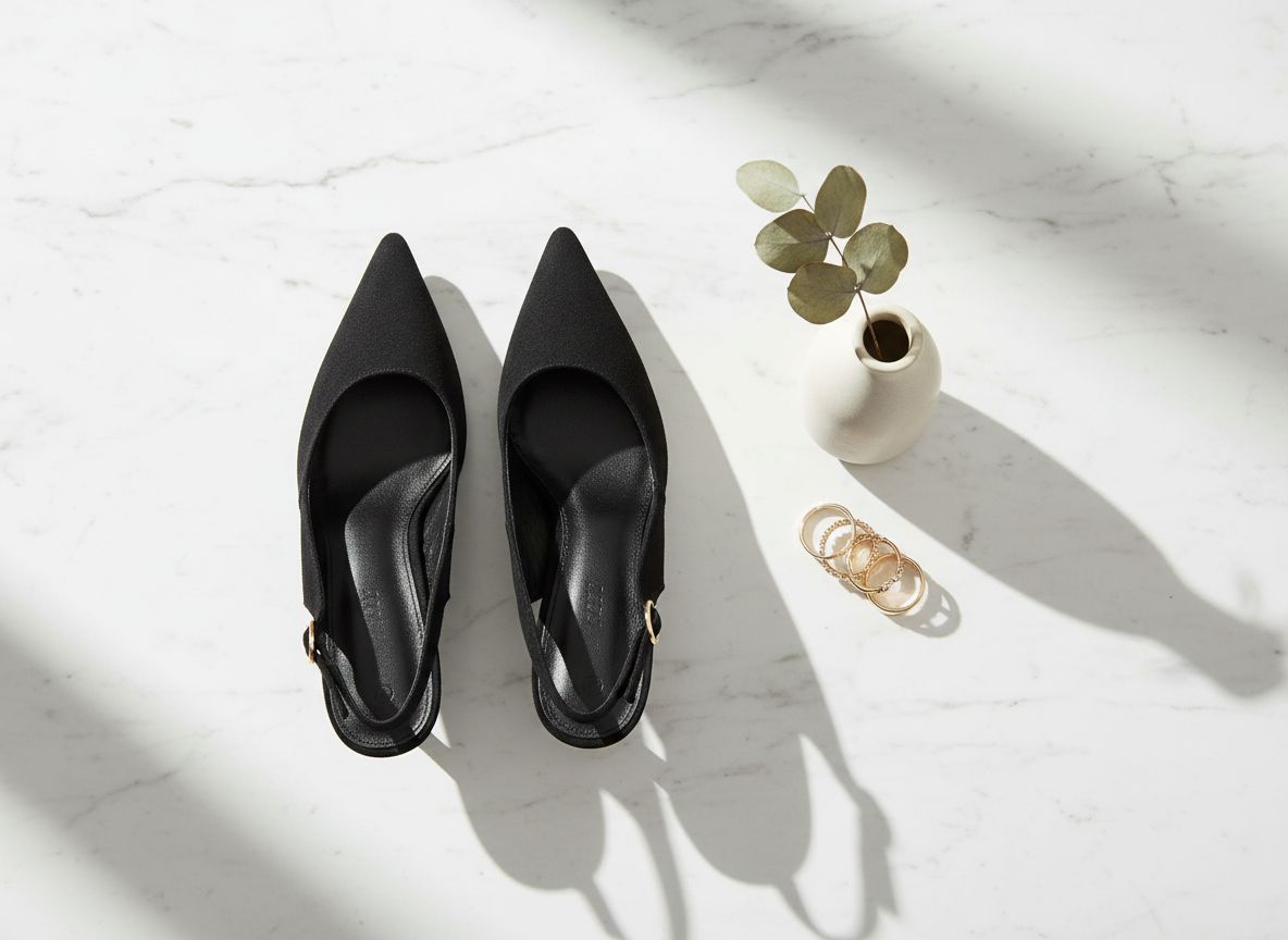 Neutral slingback kitten heels with pointed toe and backless design, suitable for wedding guests and formal events โ view 7a