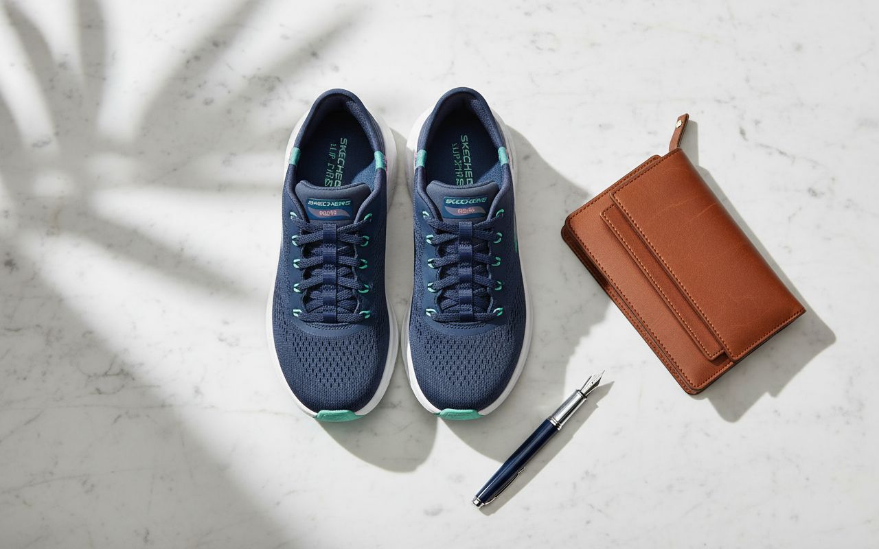 Neutral Skechers Arch Fit 2.0 hands-free slip-on sneaker with arch support technology, shown from the side view โ view 7a
