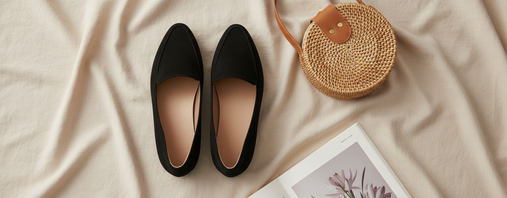 Amazon Essentials Women's Loafer Flat in black, minimalist penny loafer design with clean lines and sleek silhouette โ view 7a