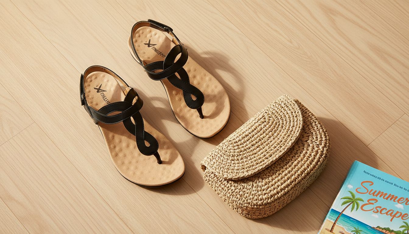 Neutral orthopedic arch support thong sandals with comfortable flat sole design — view 7a