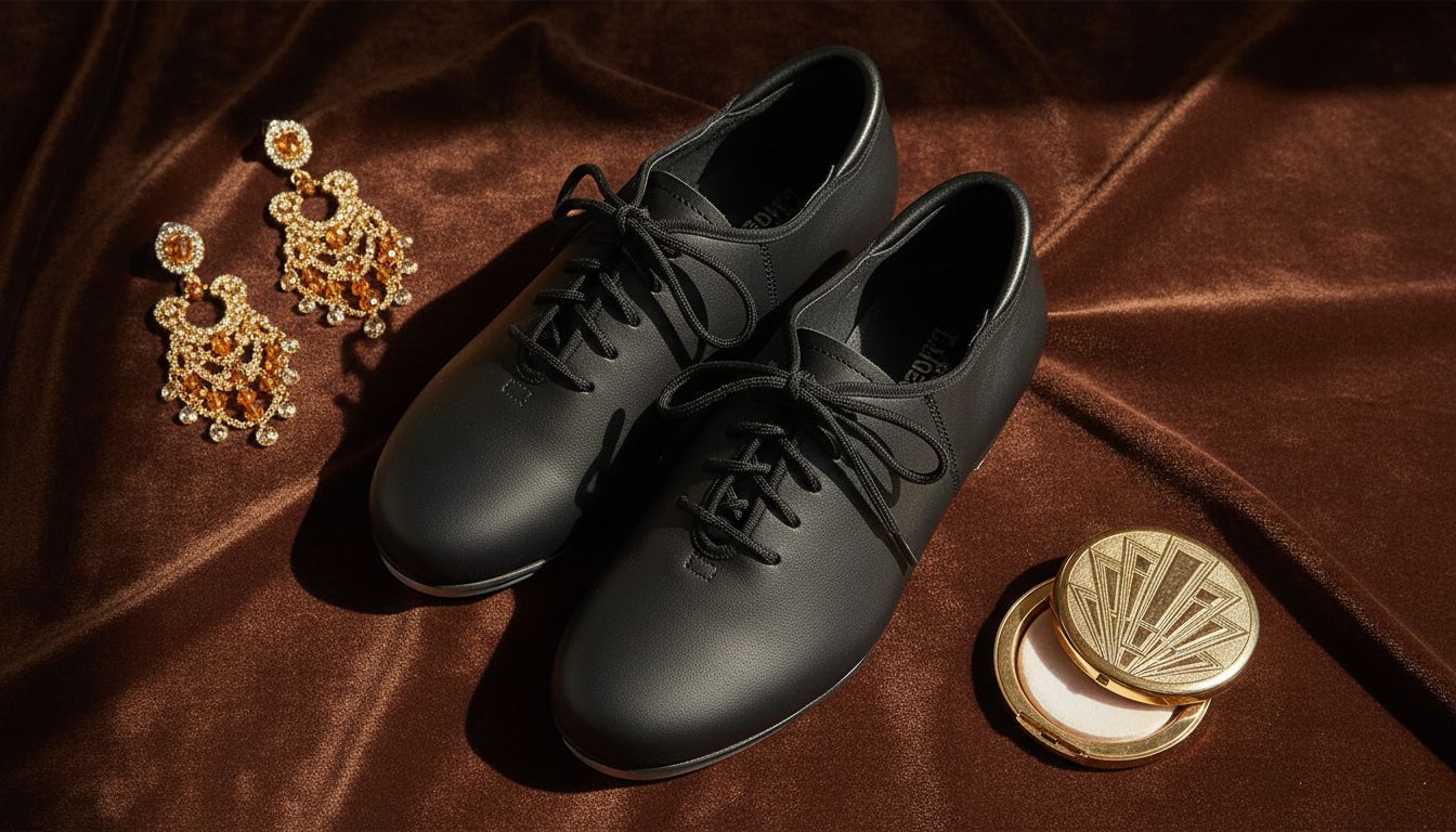 Neutral lace up tap dance shoes for women and men with PU leather construction โ view 7a