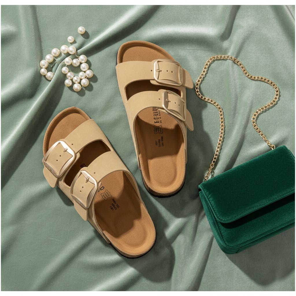 Neutral genuine leather flat sandals with memory foam insole, minimalist design for casual beach wear and vacation travel โ view 7a