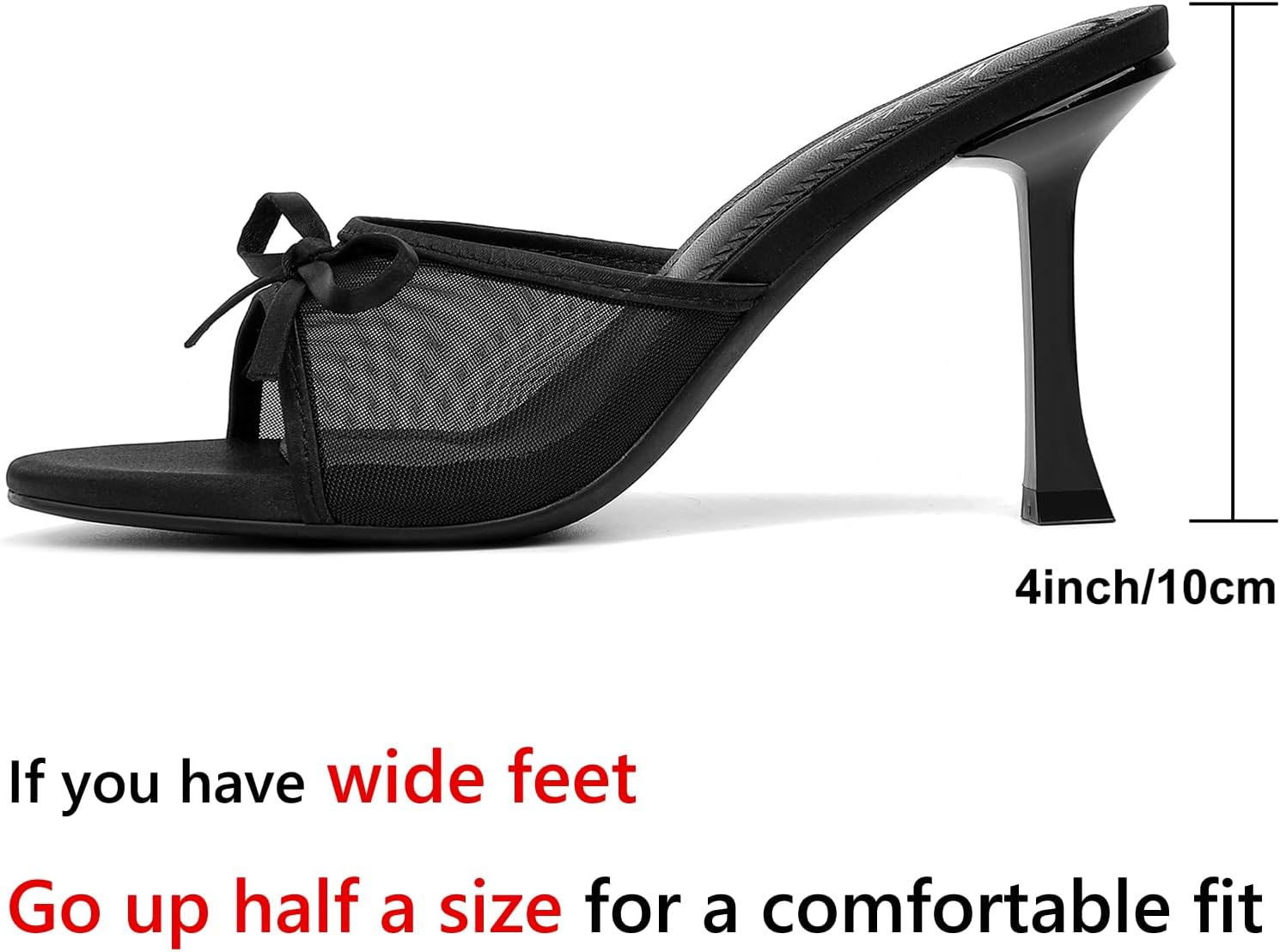 Neutral glam kitten heel mules with round toe and decorative bow, slip-on backless sandal style for parties and casual wear — view 4