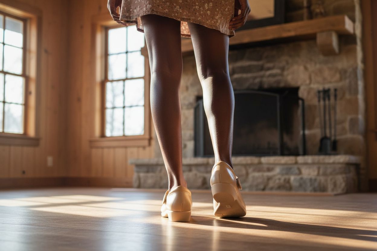 Neutral ballet Mary Jane flats with ankle strap, designed for comfortable office and work wear — view 2