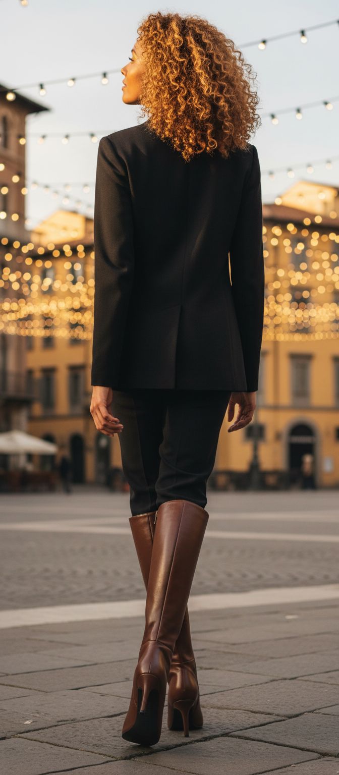 Neutral pointed toe knee high stiletto boots with side zipper and 3-inch heel, displayed against a white background — view 2
