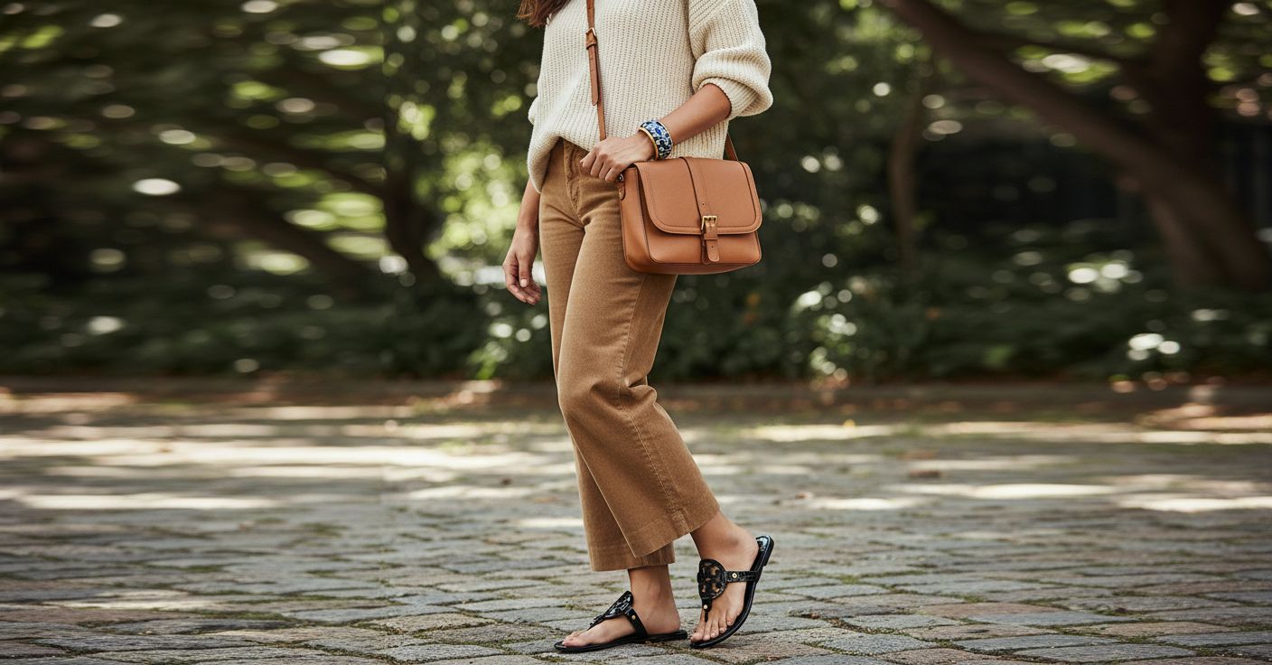 Classic neutral slide sandals with smooth leather upper and cushioned sole, ideal for casual beach and travel wear — view 5a