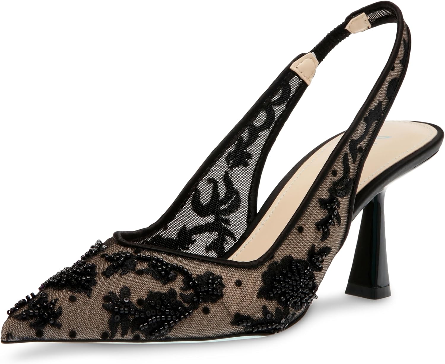 Glamorous neutral pump heel for date night and wedding guest occasions — view 1