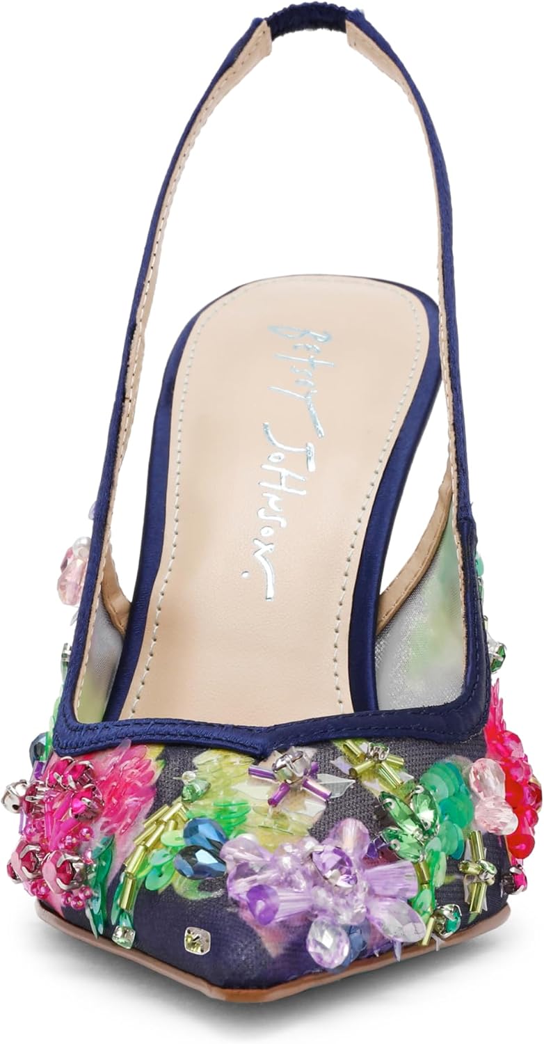 Glamorous blue pump heels for date night and wedding guest occasions — view 2