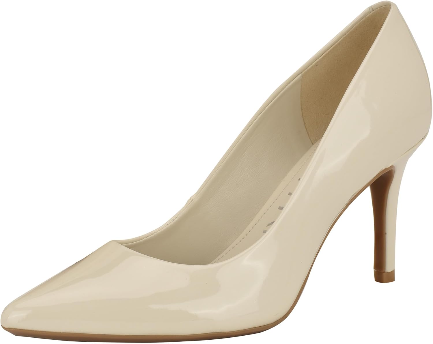 Calvin Klein Gayle pump in neutral tone, classic closed-toe heeled pump for work and evening wear — back