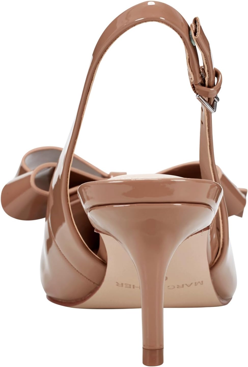 Marc Fisher Allon classic neutral pump heel viewed from the side, featuring a sleek silhouette suitable for professional and formal occasions — view 3