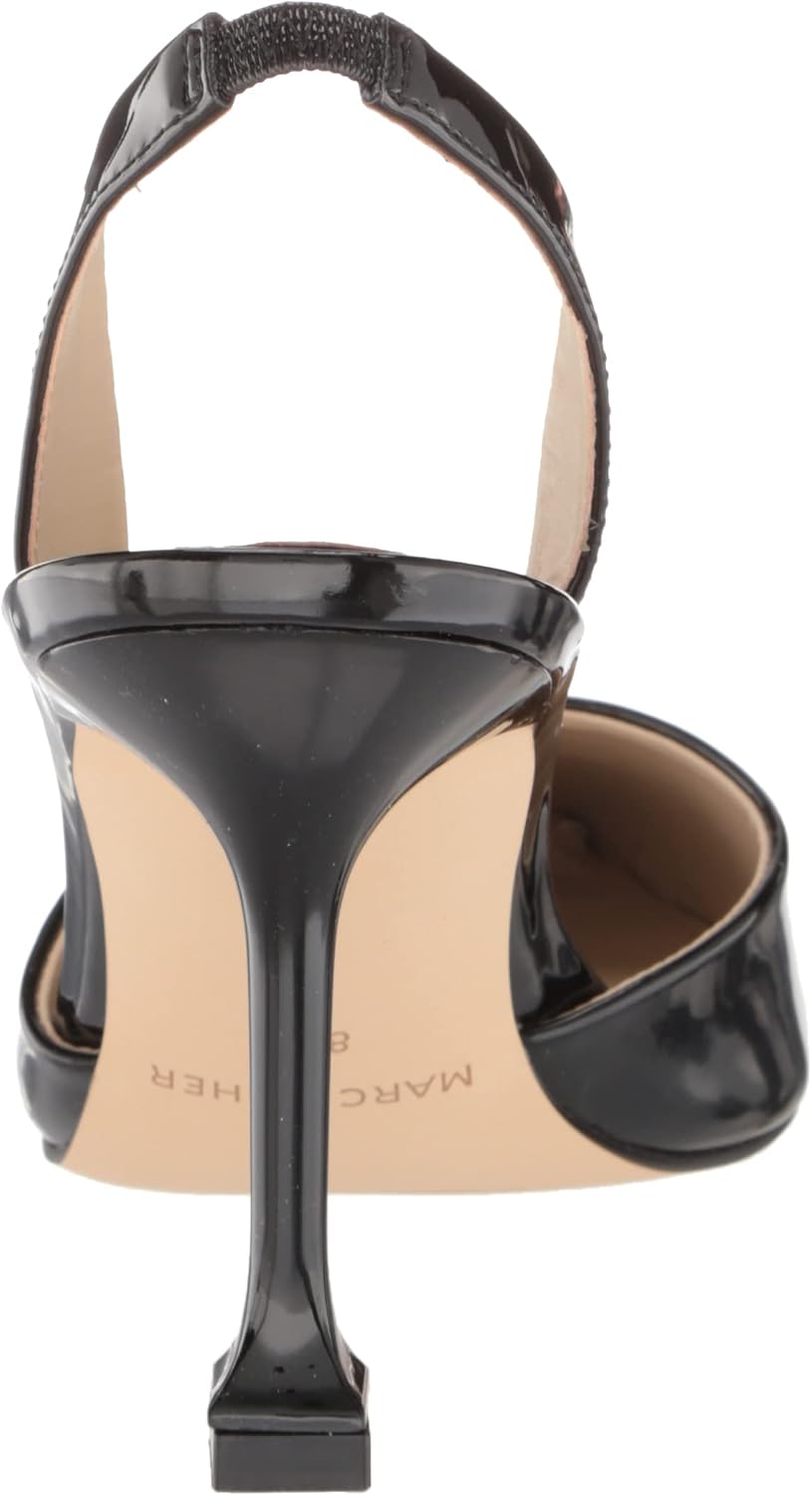 Marc Fisher Hadya neutral pump heel viewed from the side, showcasing classic silhouette and polished finish — view 3