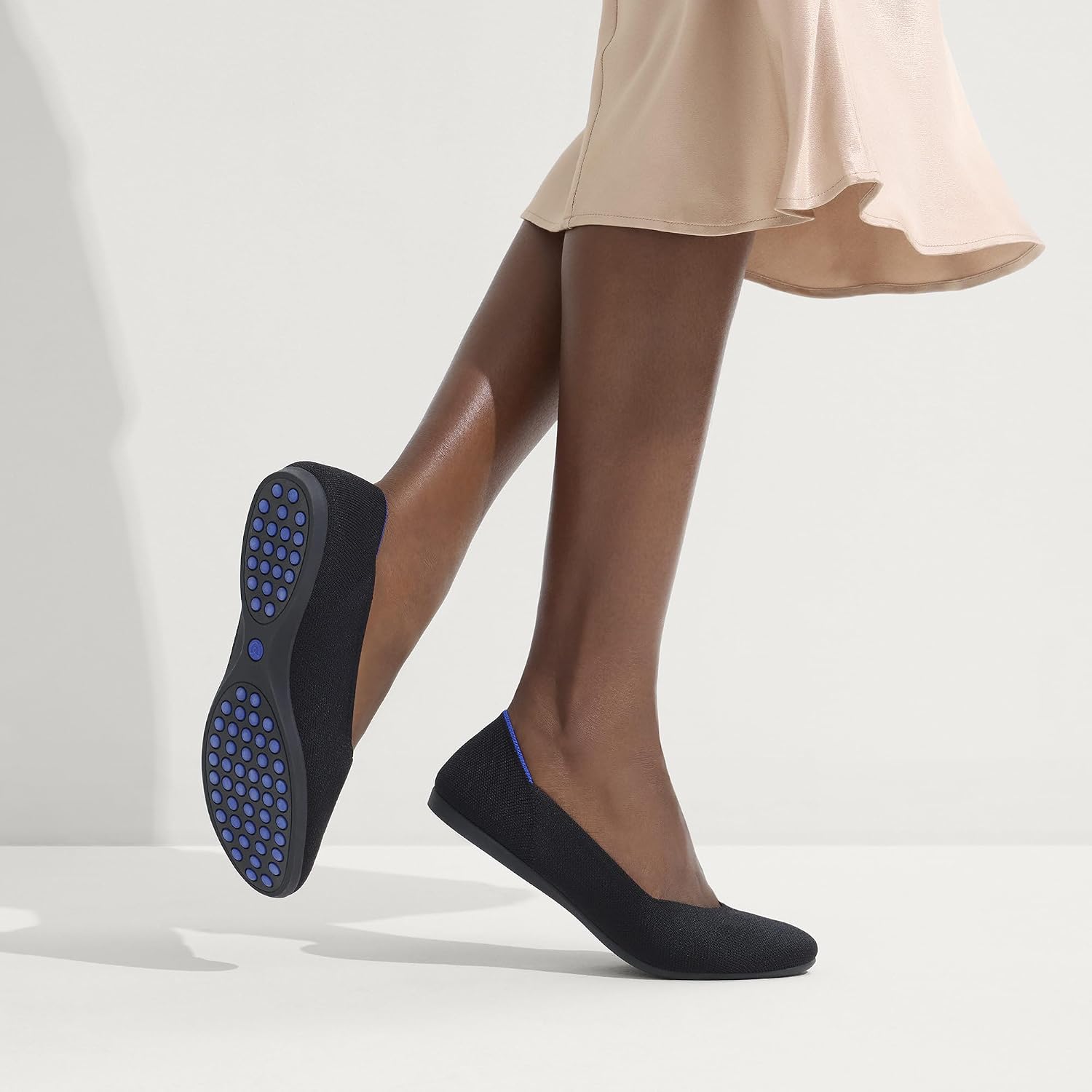 Neutral pointed-toe ballet flat with slip-on design and cushioned insole, shown from the side — view 3