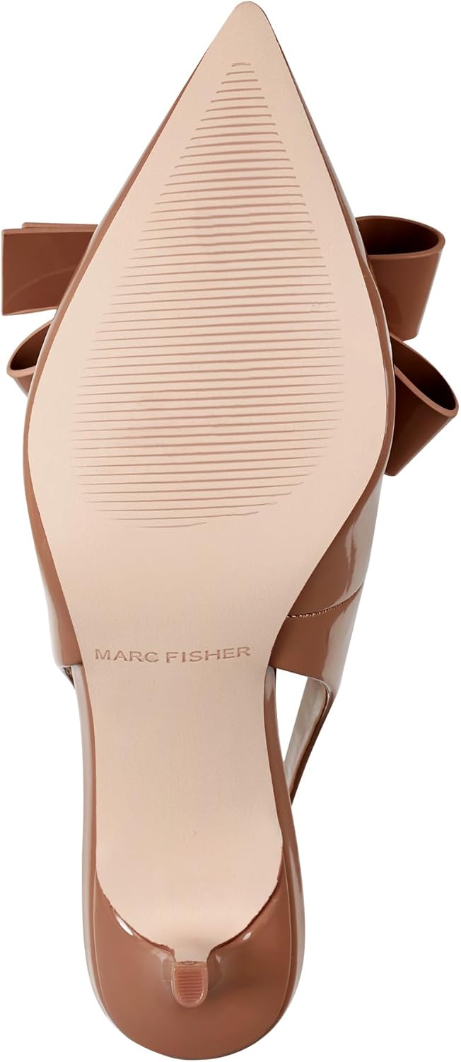 Marc Fisher Allon classic neutral pump heel viewed from the side, featuring a sleek silhouette suitable for professional and formal occasions — view 4