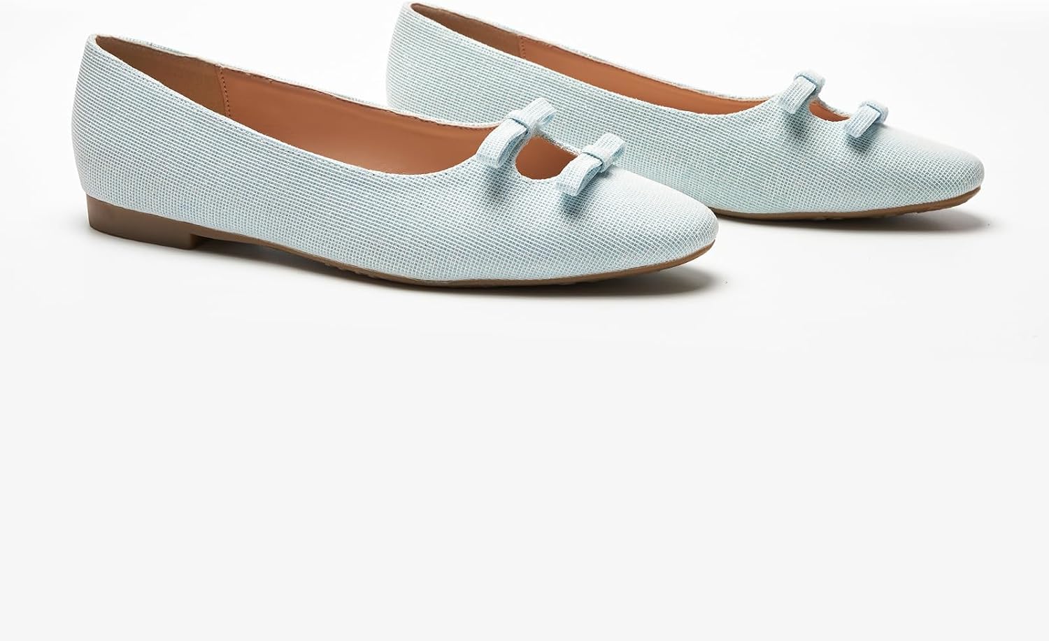 Neutral ballet flats with bowknot detail and round toe, slip-on style for women — view 4