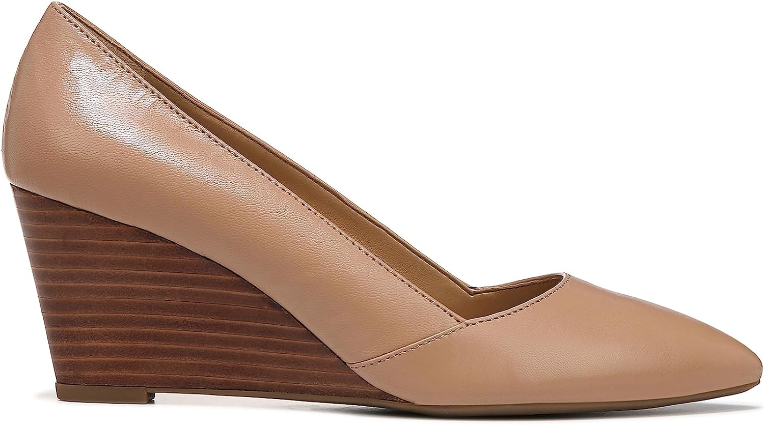Classic neutral pump heel with polished finish, designed for work and casual wear — view 3