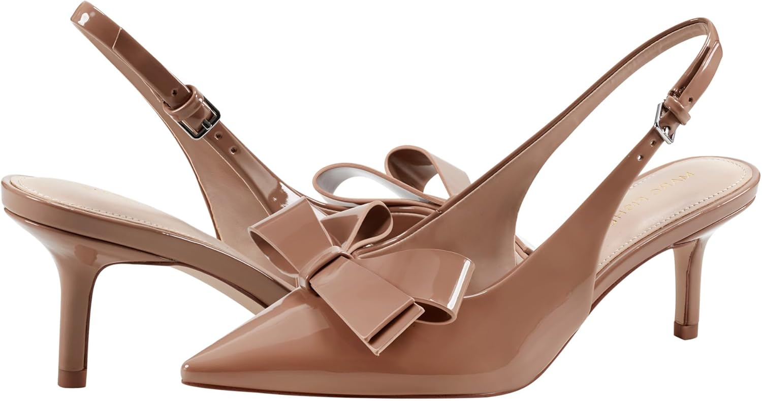 Marc Fisher Allon classic neutral pump heel viewed from the side, featuring a sleek silhouette suitable for professional and formal occasions — view 3