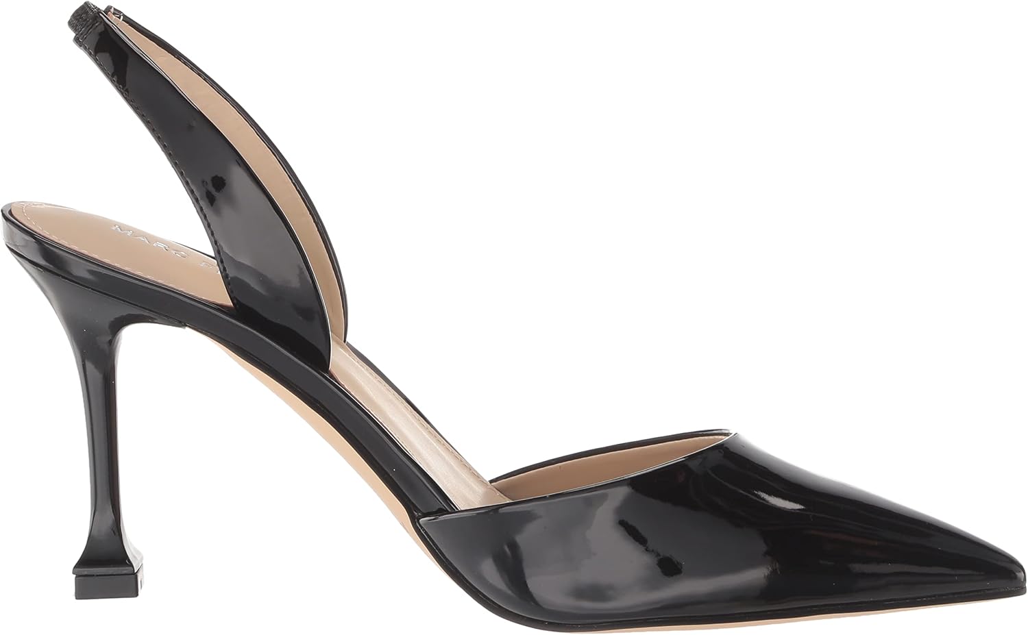 Marc Fisher Hadya neutral pump heel viewed from the side, showcasing classic silhouette and polished finish — view 3
