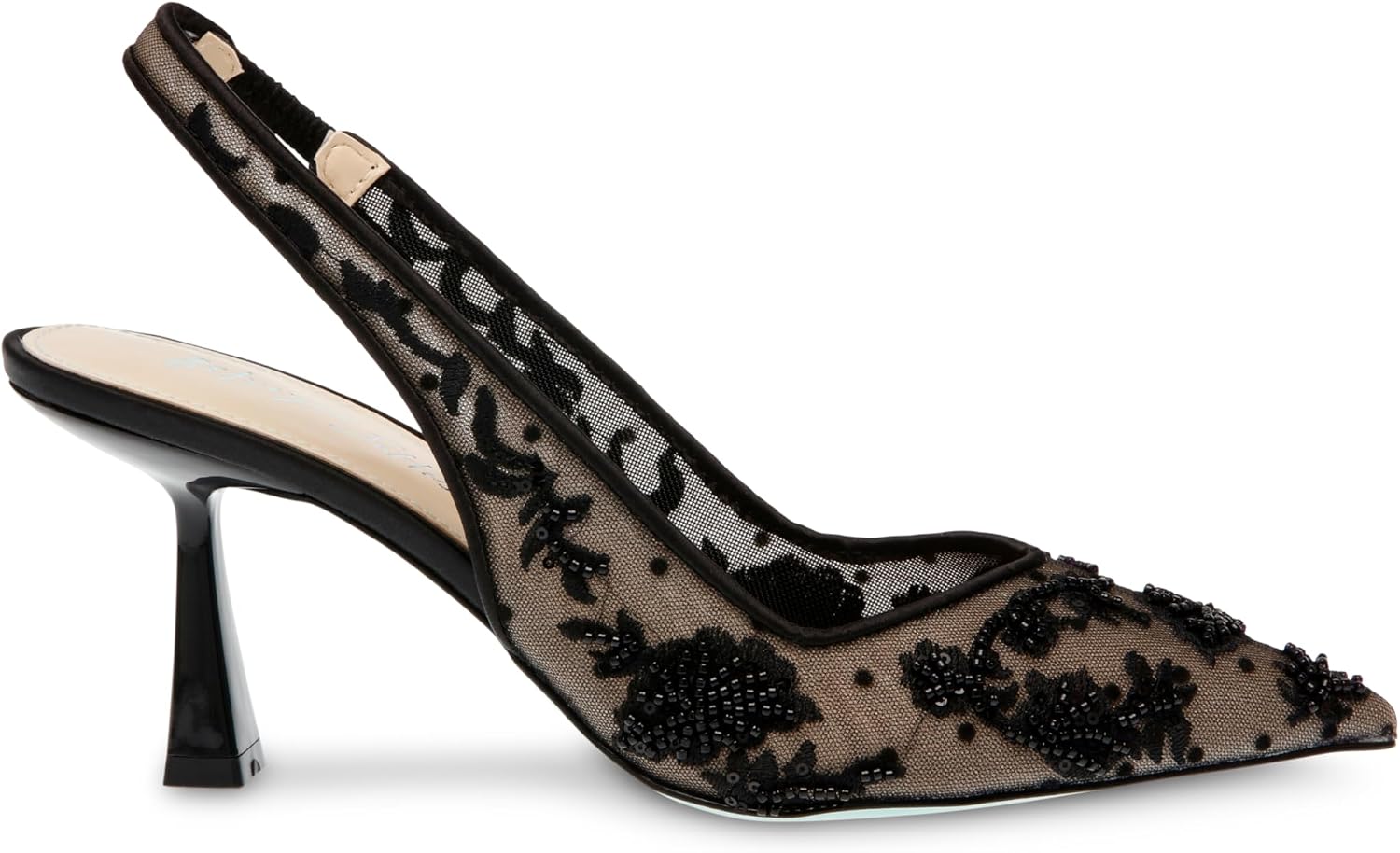 Glamorous neutral pump heel for date night and wedding guest occasions — view 3