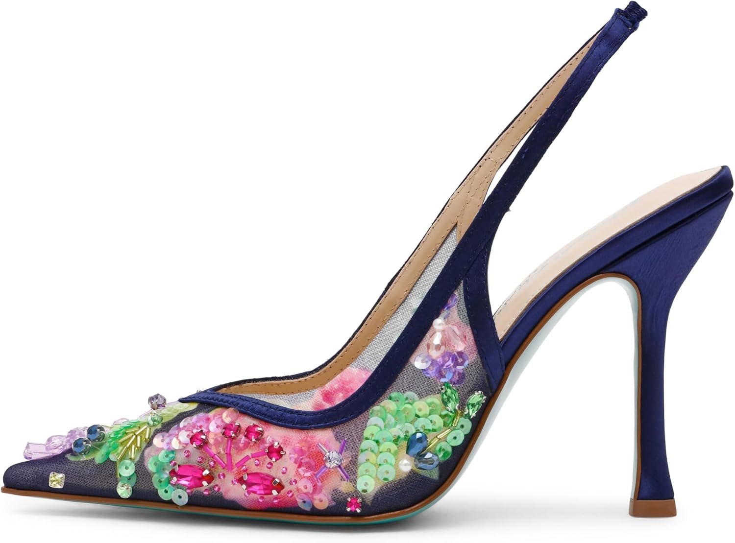 Glamorous blue pump heels for date night and wedding guest occasions — view 3
