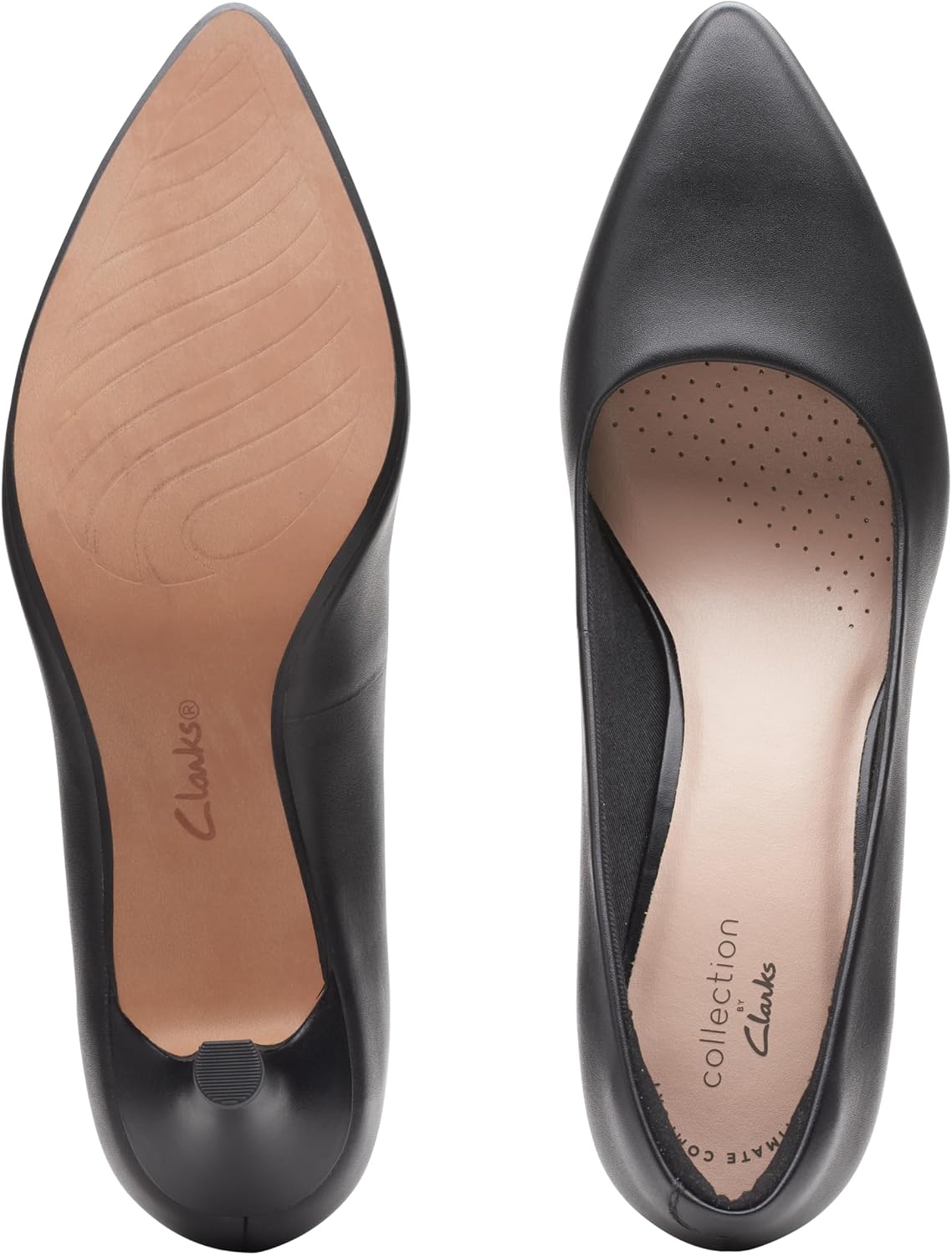 Clarks Women's Linvale Jerica Pump in neutral tone, classic closed-toe pump heel style — view 5